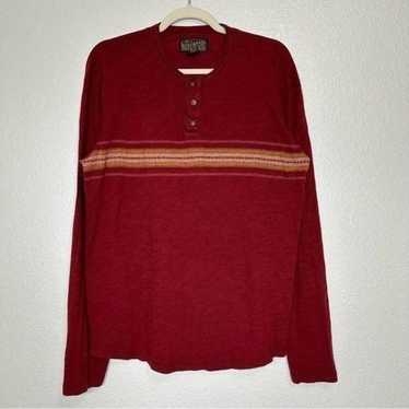 Lucky Brand Red Henley Long Sleeves Men’s Top