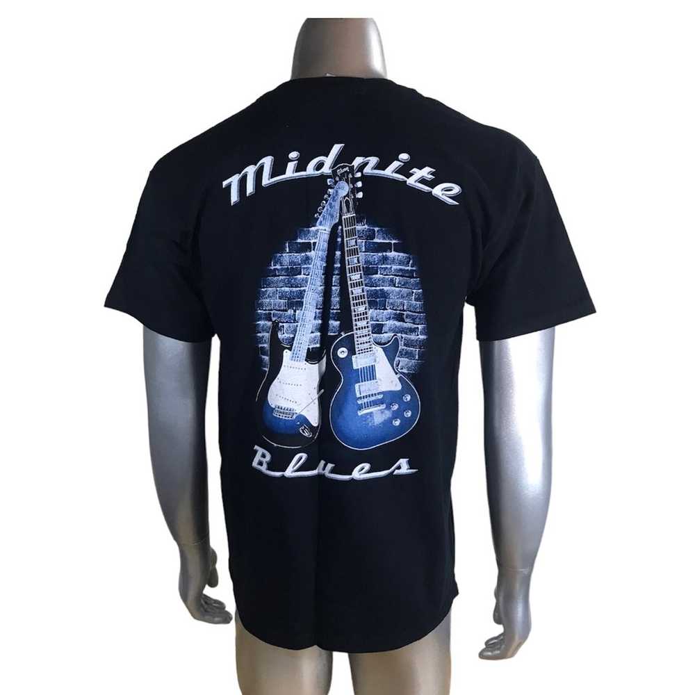 Midnight Blues Music Guitar Crew Neck T Shirt Men… - image 1