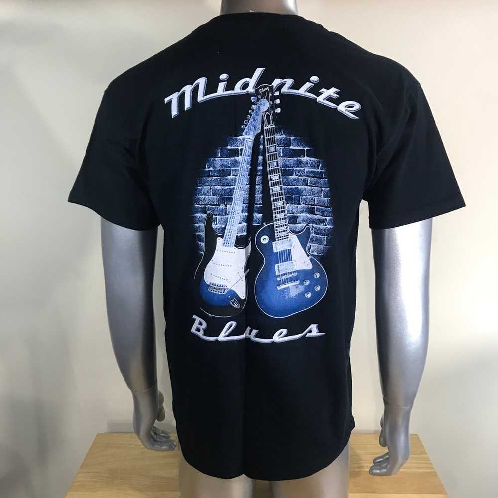 Midnight Blues Music Guitar Crew Neck T Shirt Men… - image 4