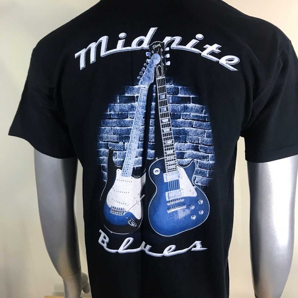 Midnight Blues Music Guitar Crew Neck T Shirt Men… - image 5