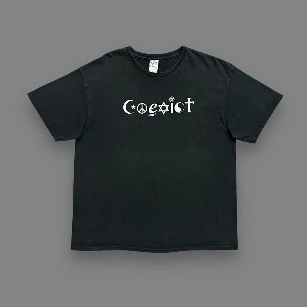 Vintage Coexist Shirt Religion Peace Graphic Tee … - image 1