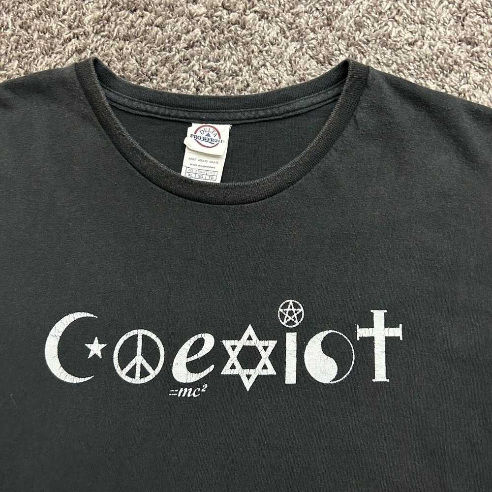 Vintage Coexist Shirt Religion Peace Graphic Tee … - image 2
