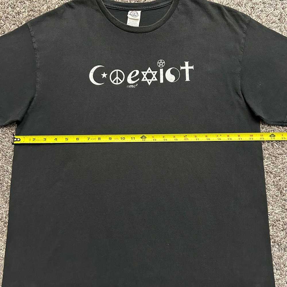 Vintage Coexist Shirt Religion Peace Graphic Tee … - image 4