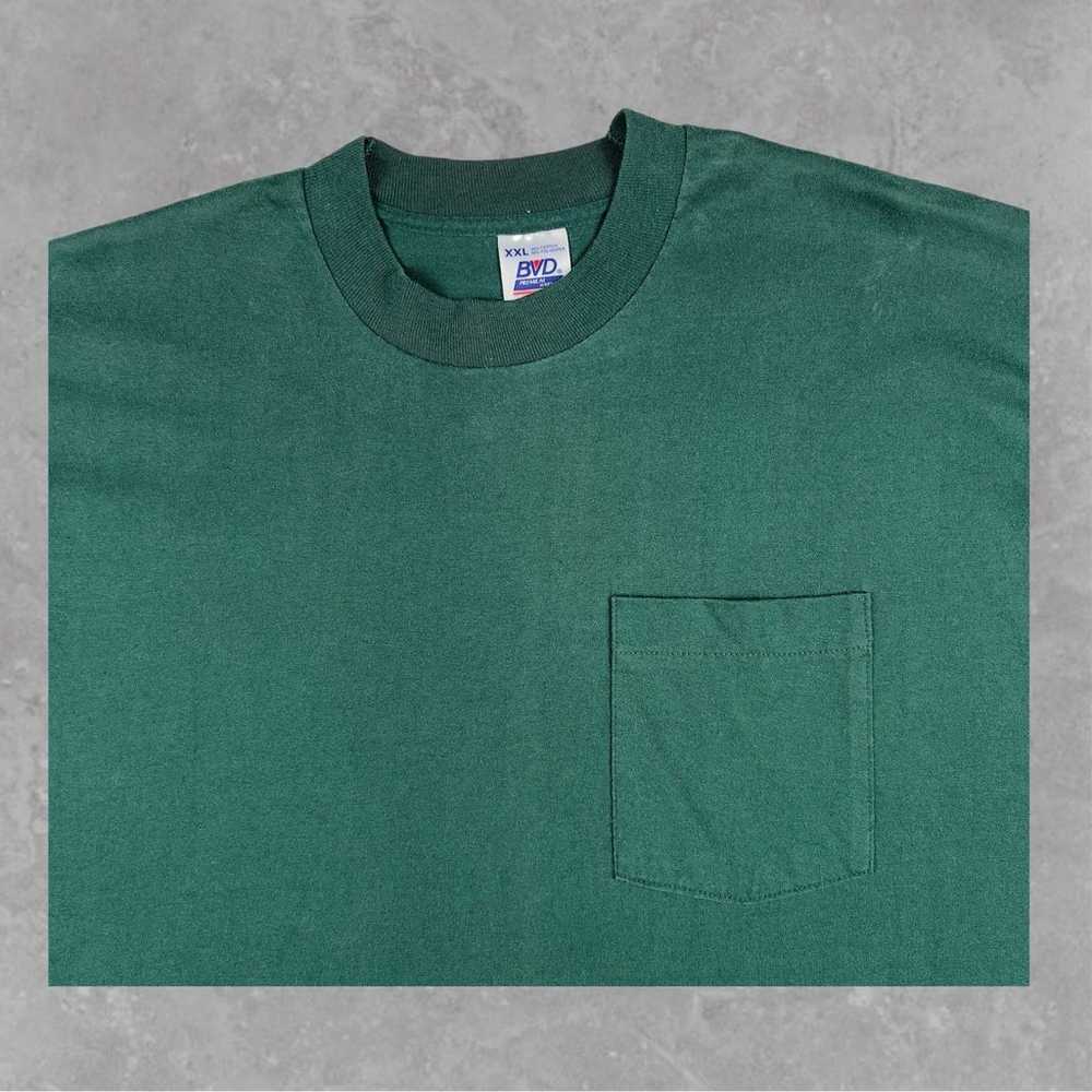 Green Vintage Single Stitch BVD Pocket T-Shirt Si… - image 5