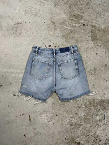 Ksubi Ksubi Distressed Baby Blue Denim Shorts Jean