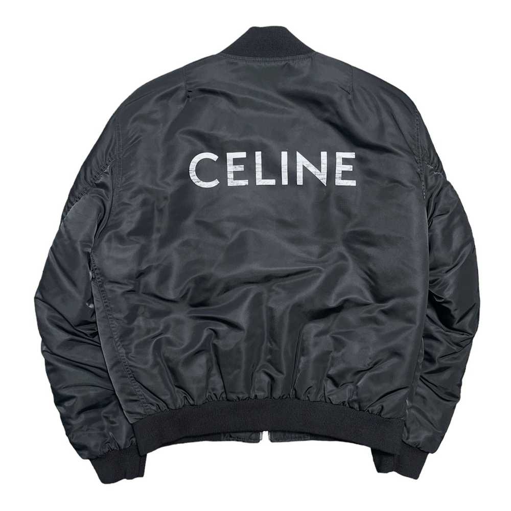 Celine Celine Nylon Bomber Jacket Black Orange - image 2