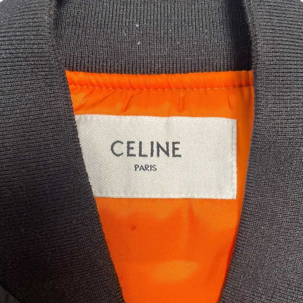 Celine Celine Nylon Bomber Jacket Black Orange - image 4