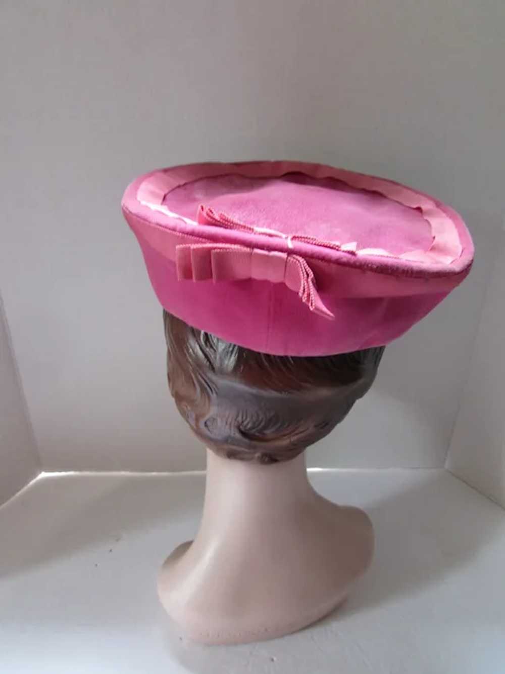 Peony Pink Velvet Pill Box Hat by Stephen Anne Cu… - image 6