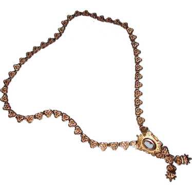 Victorian Gold-Filled Book-Chain Necklace with St… - image 1