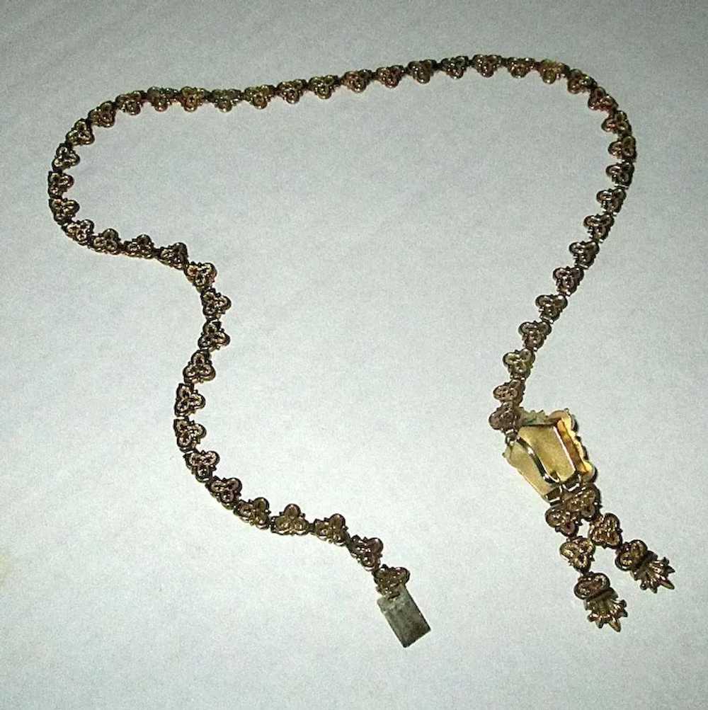 Victorian Gold-Filled Book-Chain Necklace with St… - image 2