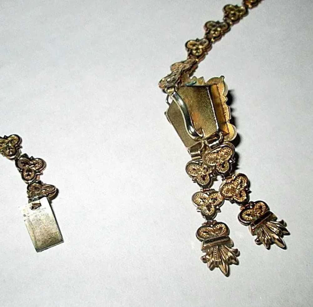 Victorian Gold-Filled Book-Chain Necklace with St… - image 3