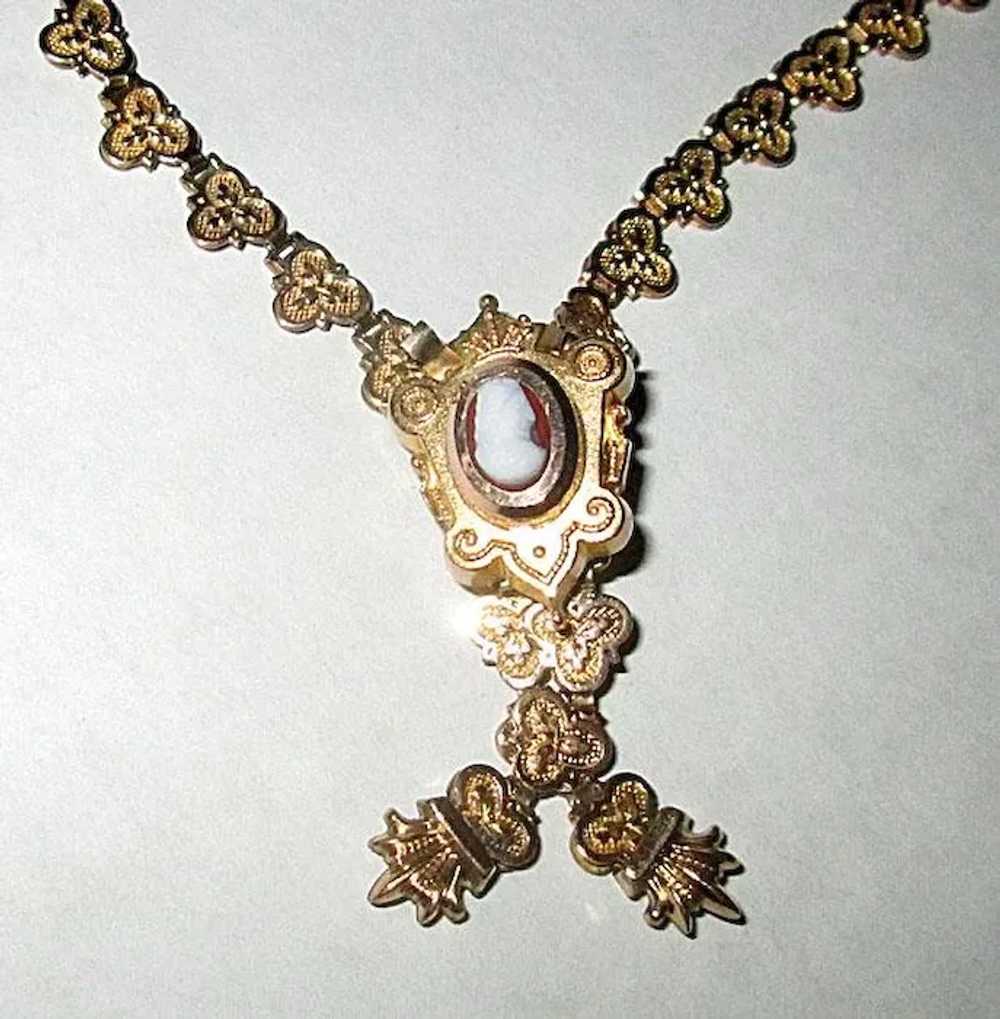 Victorian Gold-Filled Book-Chain Necklace with St… - image 4