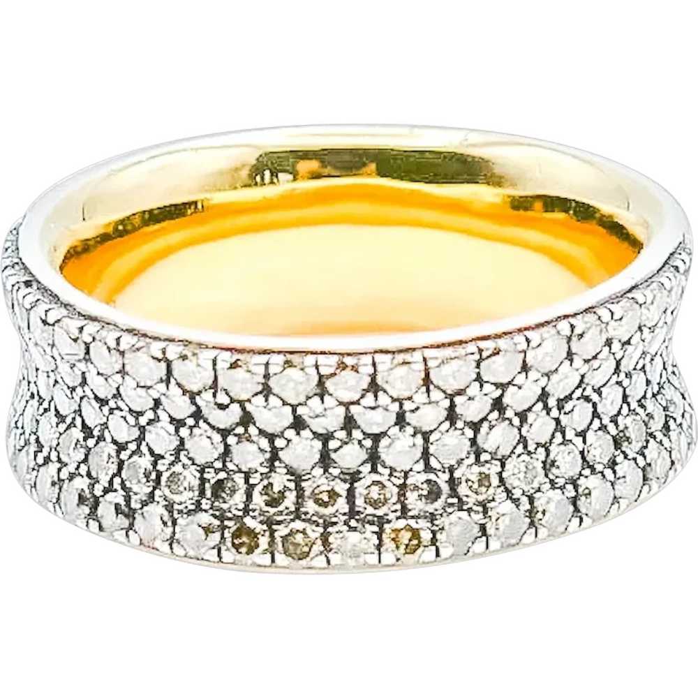 Vintage Moissanite Ring Size 6.5 in Gold Over Ste… - image 1