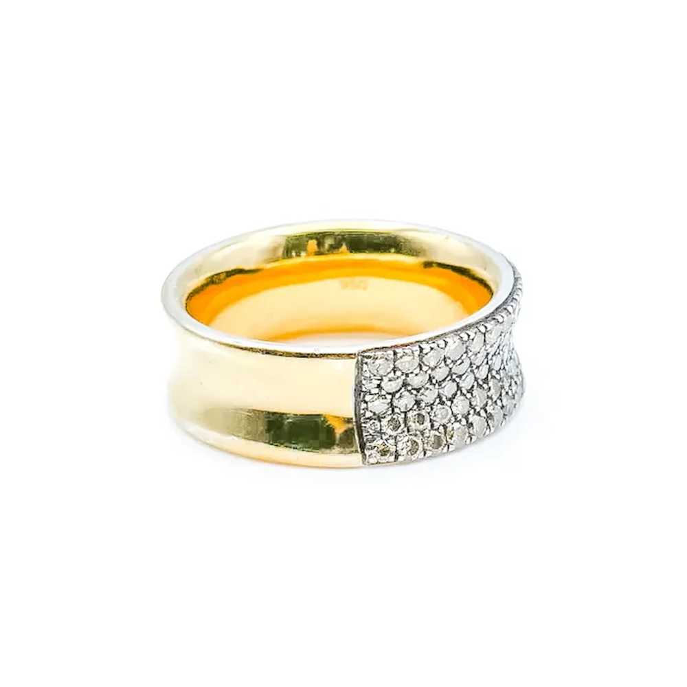Vintage Moissanite Ring Size 6.5 in Gold Over Ste… - image 3