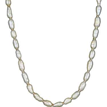 Vintage 14K Gold Pearl Necklace - image 1