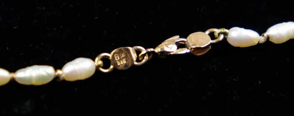 Vintage 14K Gold Pearl Necklace - image 5