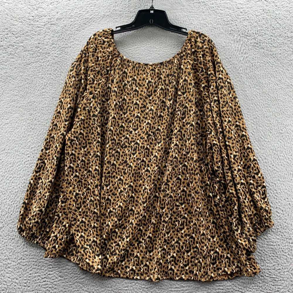 Vintage Ava And Viv Blouse Womens 3X Top Cheetah … - image 2