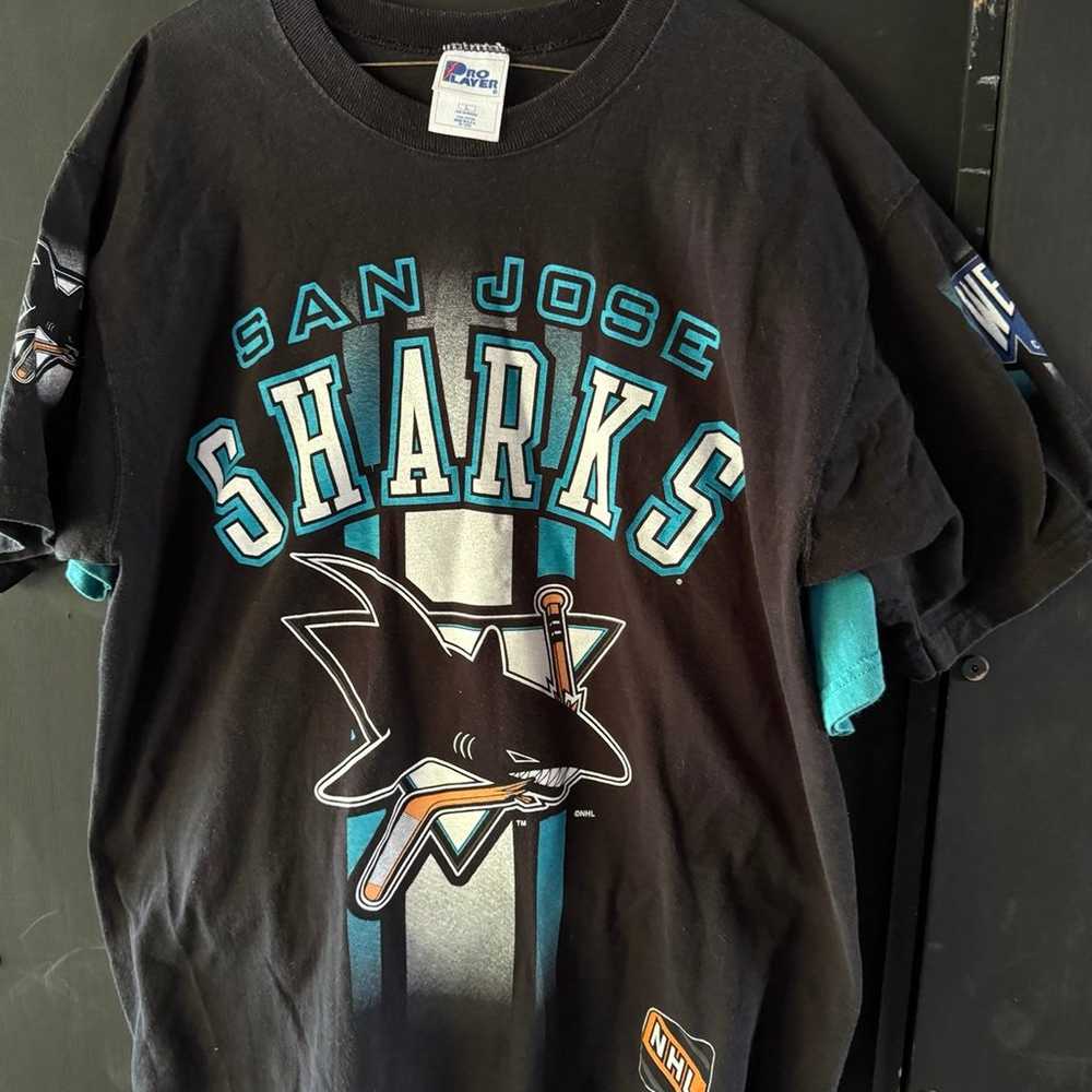 Vintage San Jose Sharks Hockey Tshirt (Men’s Larg… - image 2