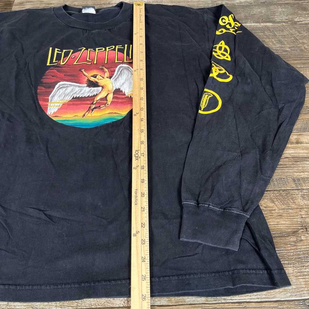Vintage Led Zeppelin Shirt Mens XL Zoso Black Lon… - image 2
