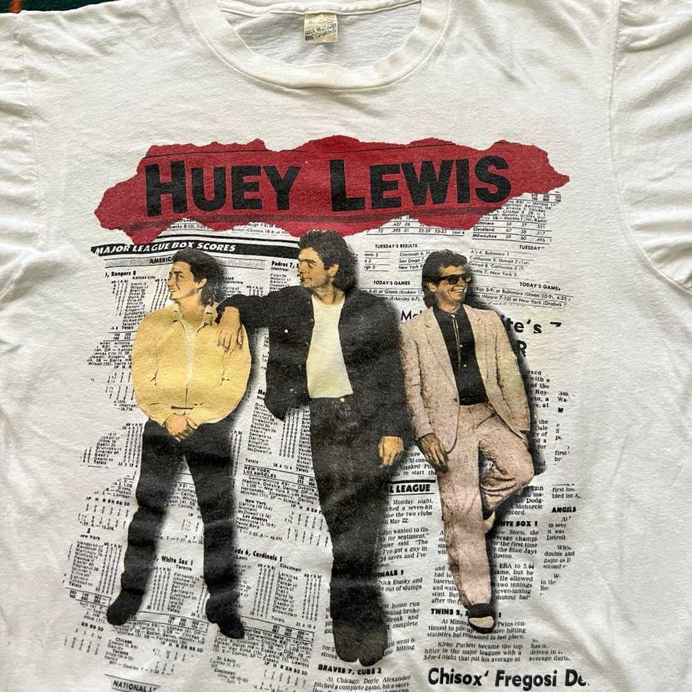 Vintage 1986 Huey Lewis and The News Shirt White … - image 4