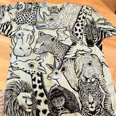 Vintage All Over Print Animals One Size T-shirt J… - image 1