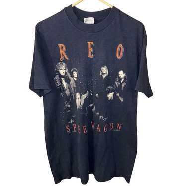 Vintage 1990 REO Speedwagon tour band t-shirt Han… - image 1