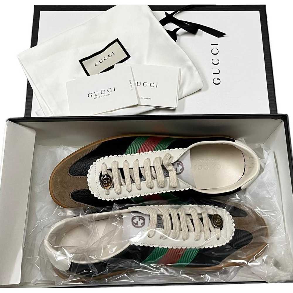 Gucci G74 leather low trainers - image 11