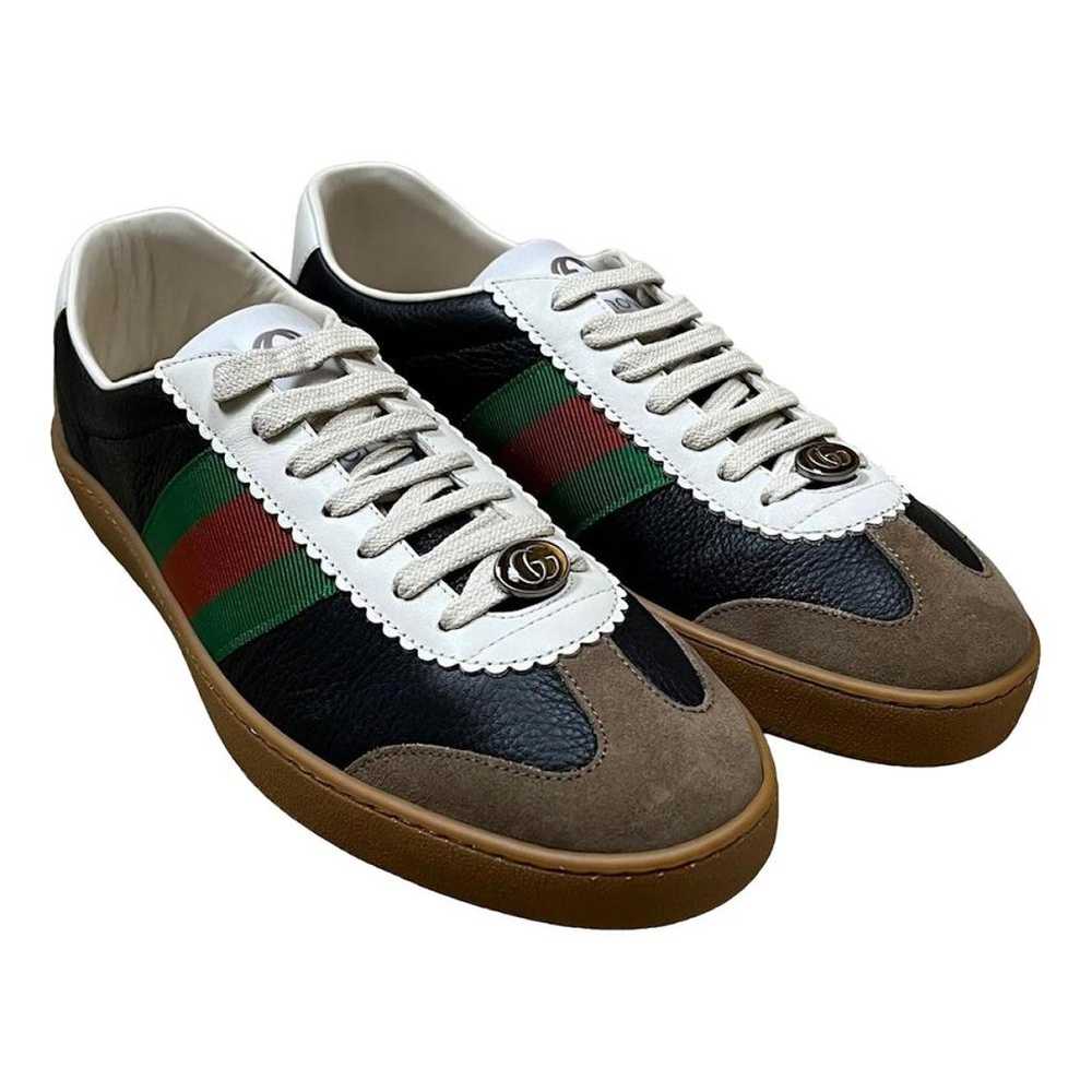 Gucci G74 leather low trainers - image 1