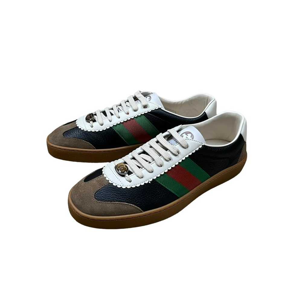 Gucci G74 leather low trainers - image 6