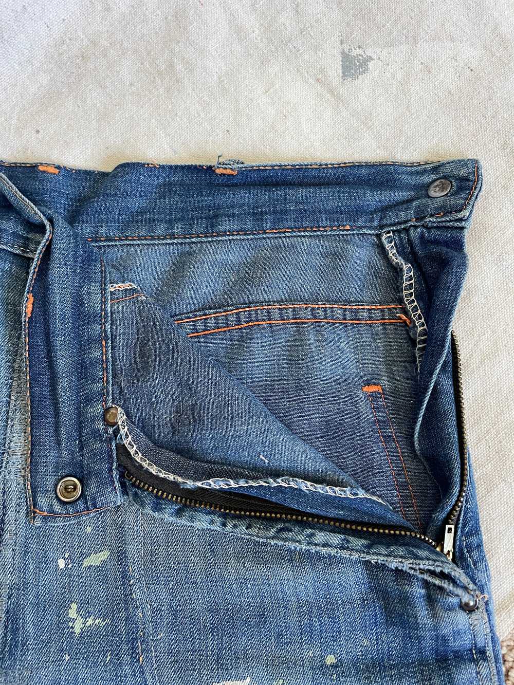 50s Paint Splatter Side Zip Jeans - image 6