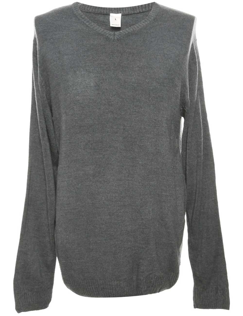 Long Sleeved Dark Grey Jumper - L - image 1