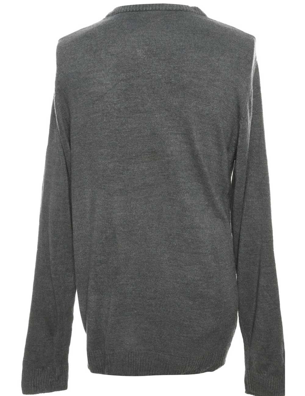 Long Sleeved Dark Grey Jumper - L - image 2