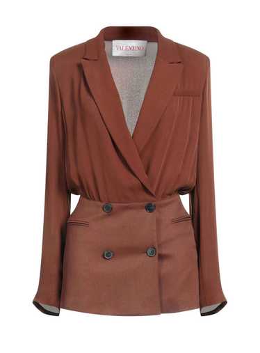 Product Details Brown Crepe Mini Blazer Dress