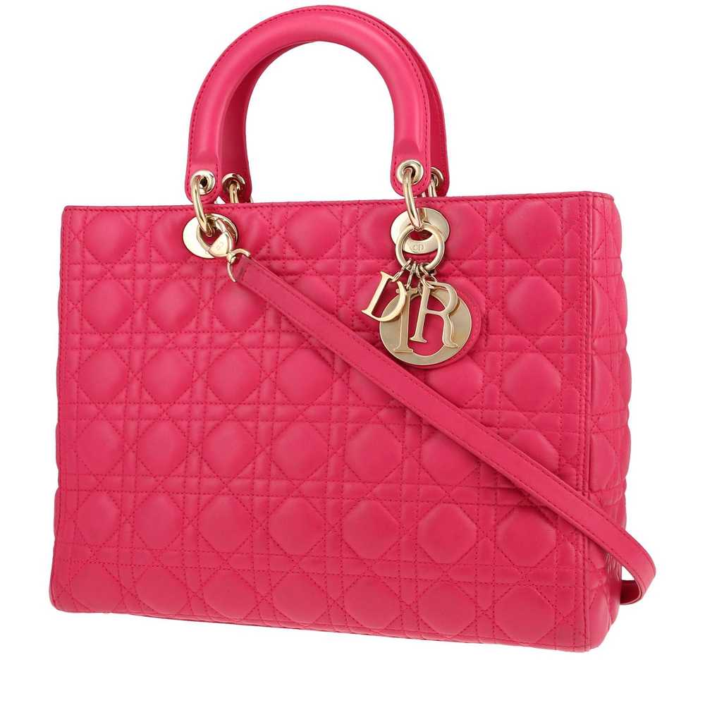 Dior Lady Dior large model handbag in pink leathe… - image 1