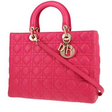 Dior Lady Dior large model handbag in pink leathe… - image 1