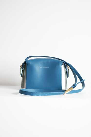 Blue and Silver Leather Crossbody