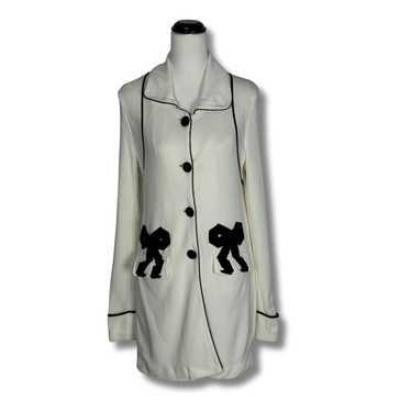 Alannah Hill White Coat with Black Bow Detail - image 1