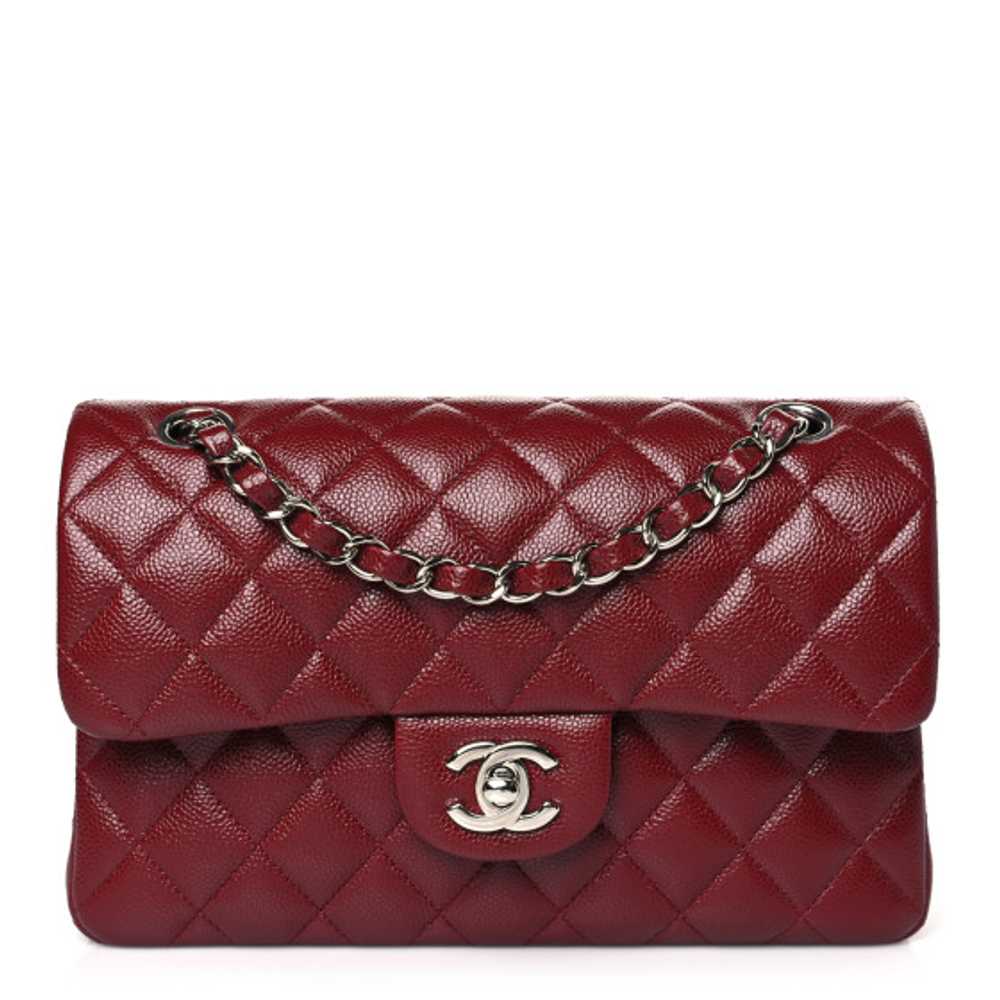 CHANEL Caviar Quilted Small Double Flap Burgundy - image 1