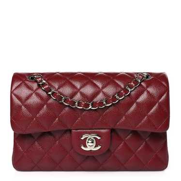 CHANEL Caviar Quilted Small Double Flap Burgundy