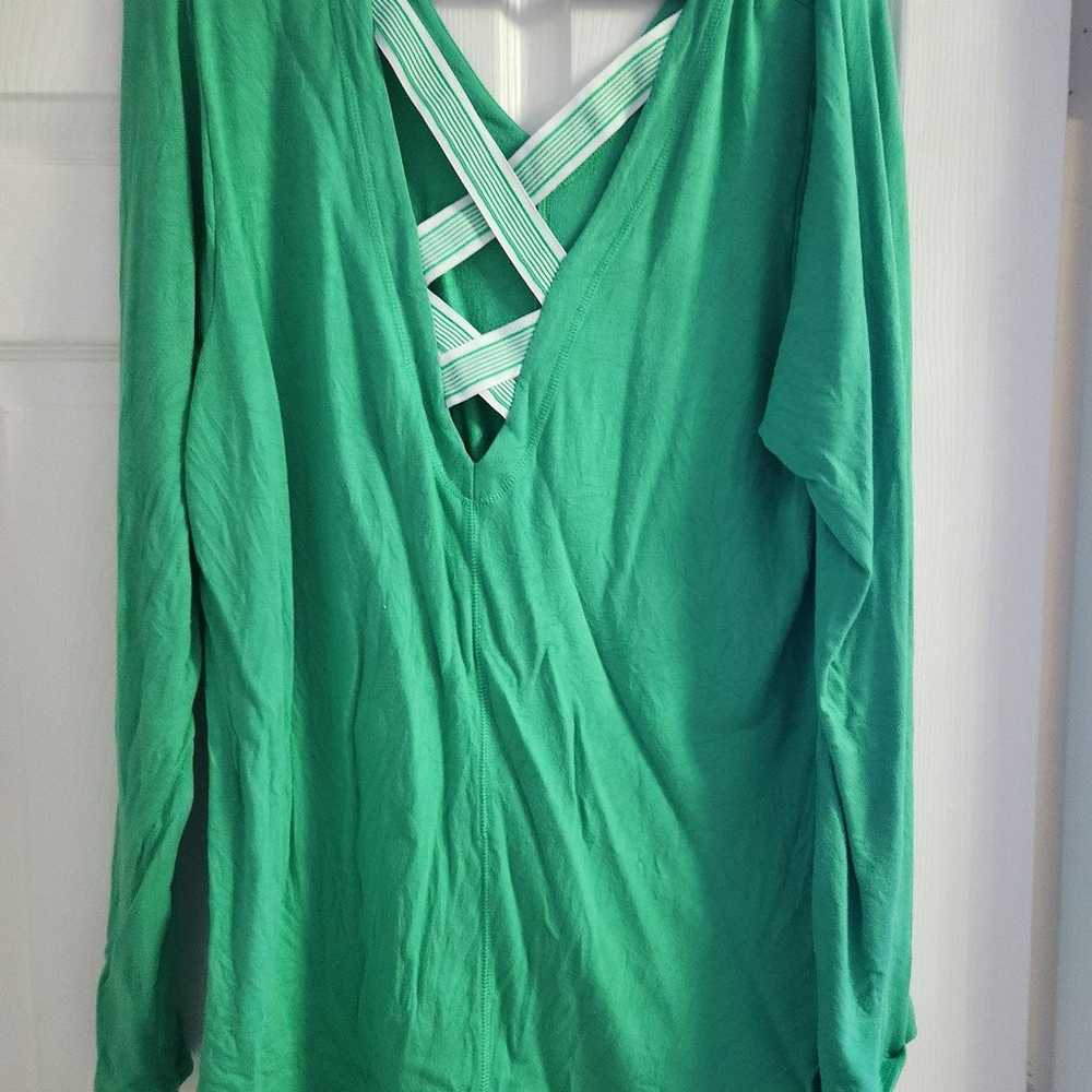 Lilly Pulitzer Long Sleeve Green Athletic Top XXL - image 3