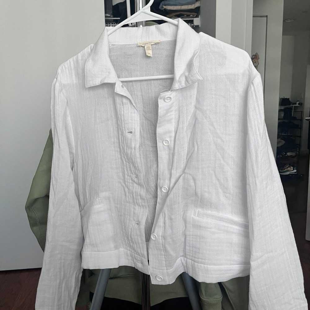 Eileen Fisher Lightweight White 100% Cotton Top N… - image 1