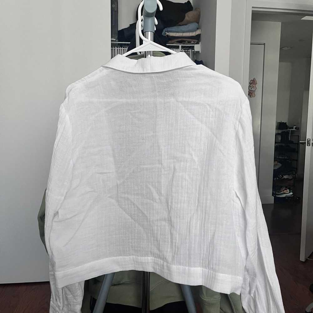 Eileen Fisher Lightweight White 100% Cotton Top N… - image 3