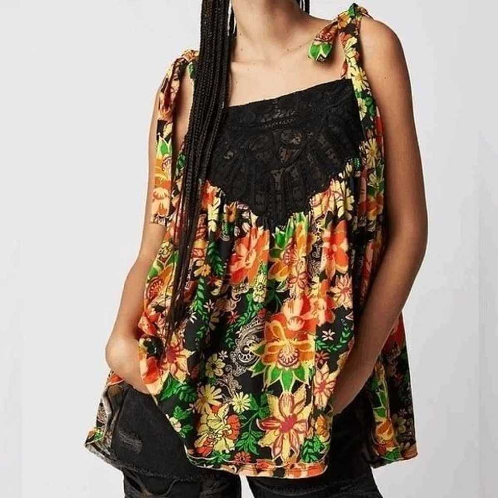 Free People Bali Moroccan Flowers Black Colorful … - image 6