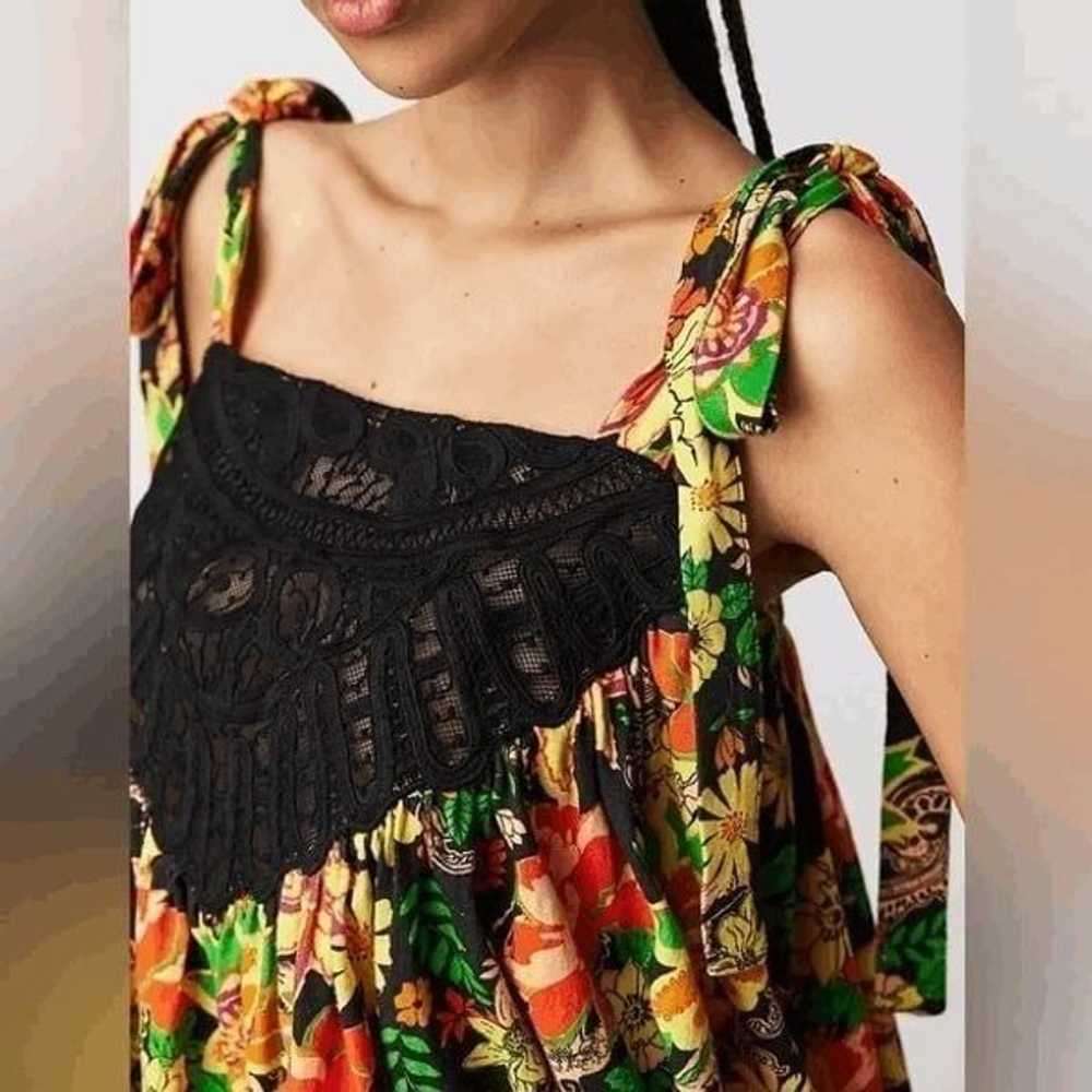 Free People Bali Moroccan Flowers Black Colorful … - image 7