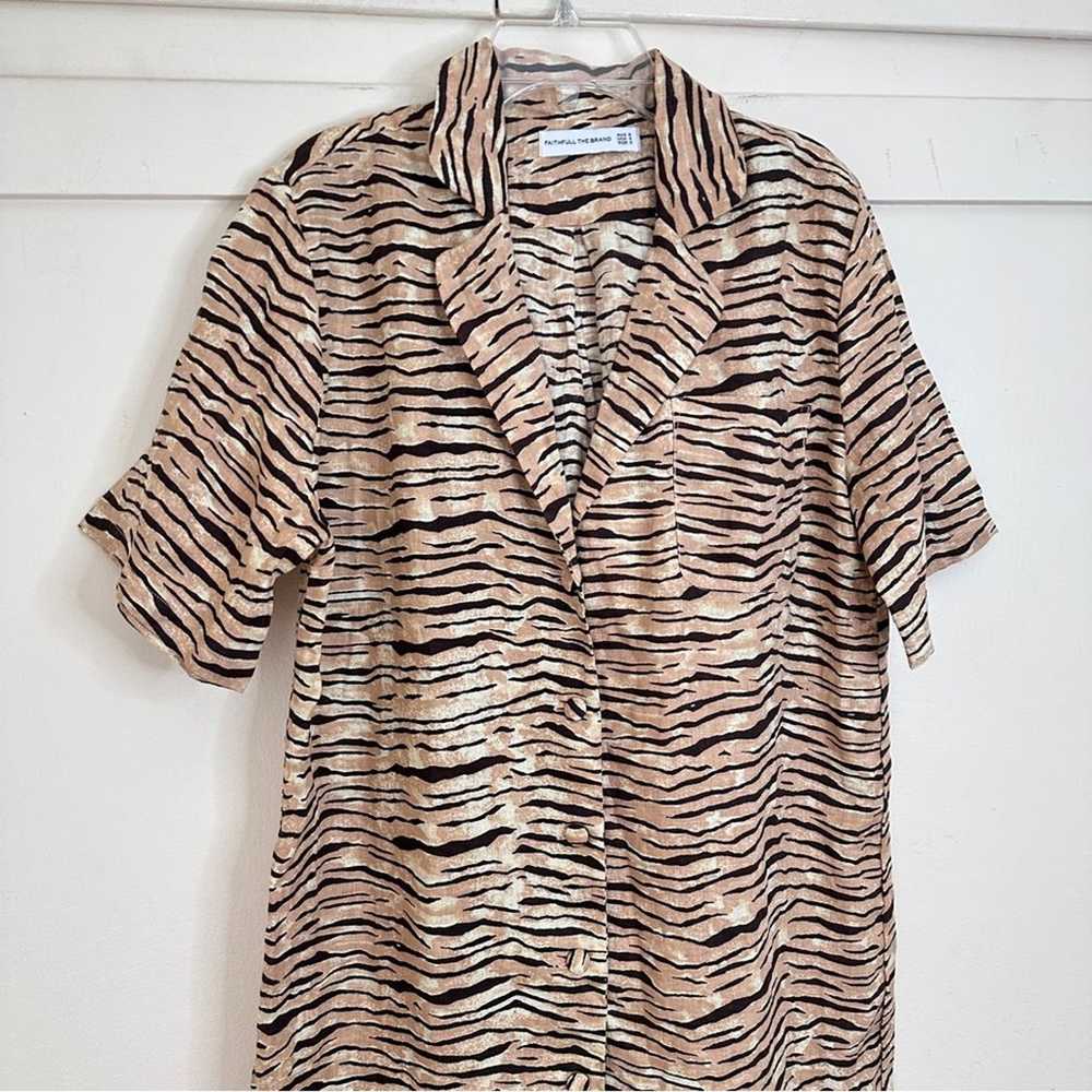 Faithfull The Brand Charlita Tiger Linen Shirt Dr… - image 3