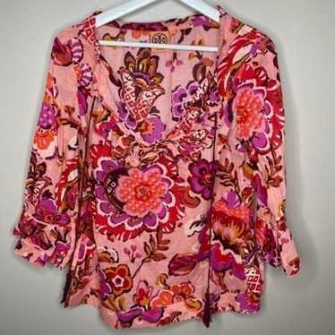 Tory Burch Floral Pink Blouse