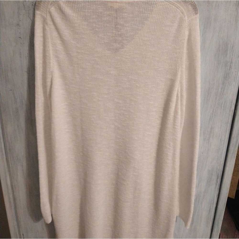 Eileen Fisher large linen long sleeve white beach… - image 5