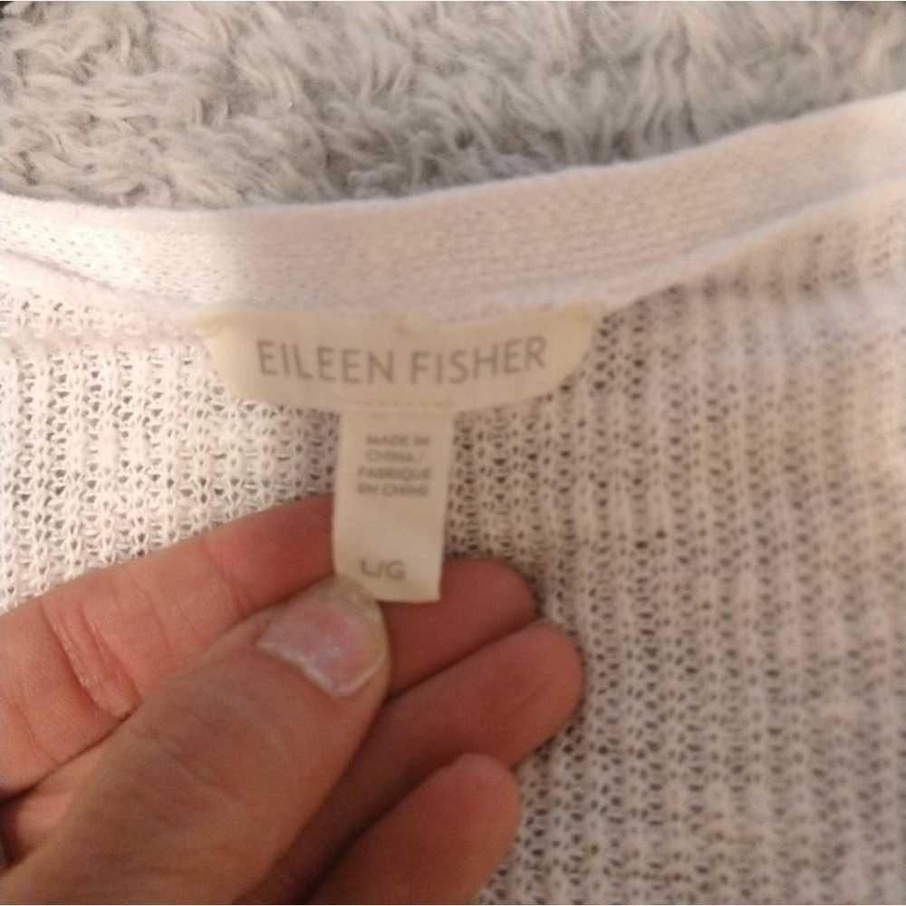 Eileen Fisher large linen long sleeve white beach… - image 8