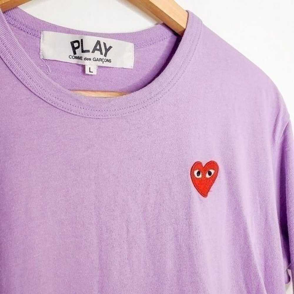 Comme des Garcons PLAY Purple Small Heart Embroid… - image 4