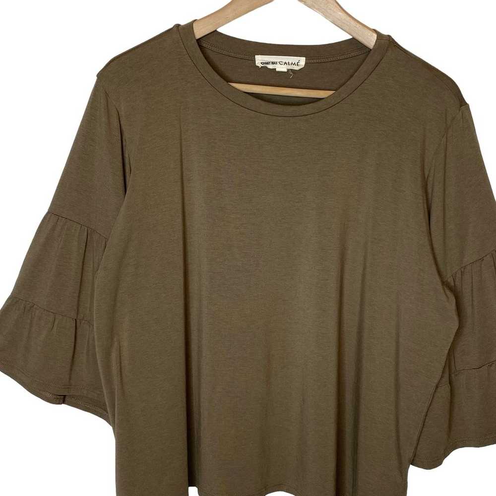 Johnny Was Calme Tiered 3/4 Sleeve Top Bamboo Org… - image 2